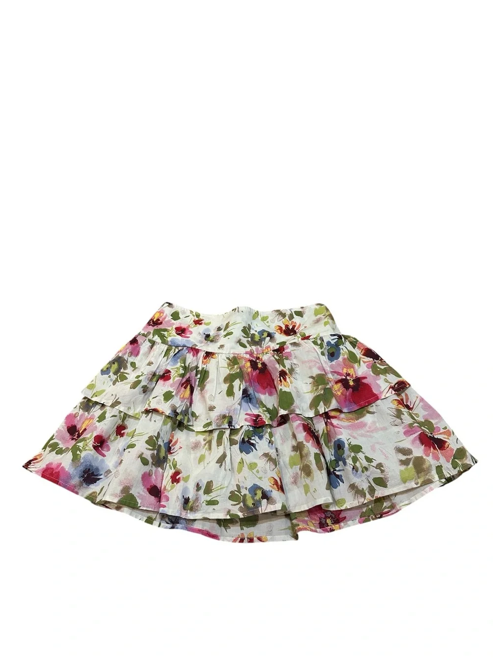 Gap Kids Girls Ruffled Tiered Mini Skort Skirt Short Floral Size Large
